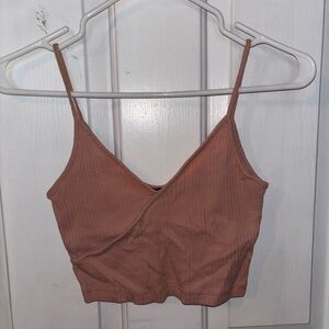 Topshop Light Pink Wrap Cropped Camisole
